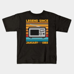 Legend Since 1983 Birthday 40th January Kids T-Shirt